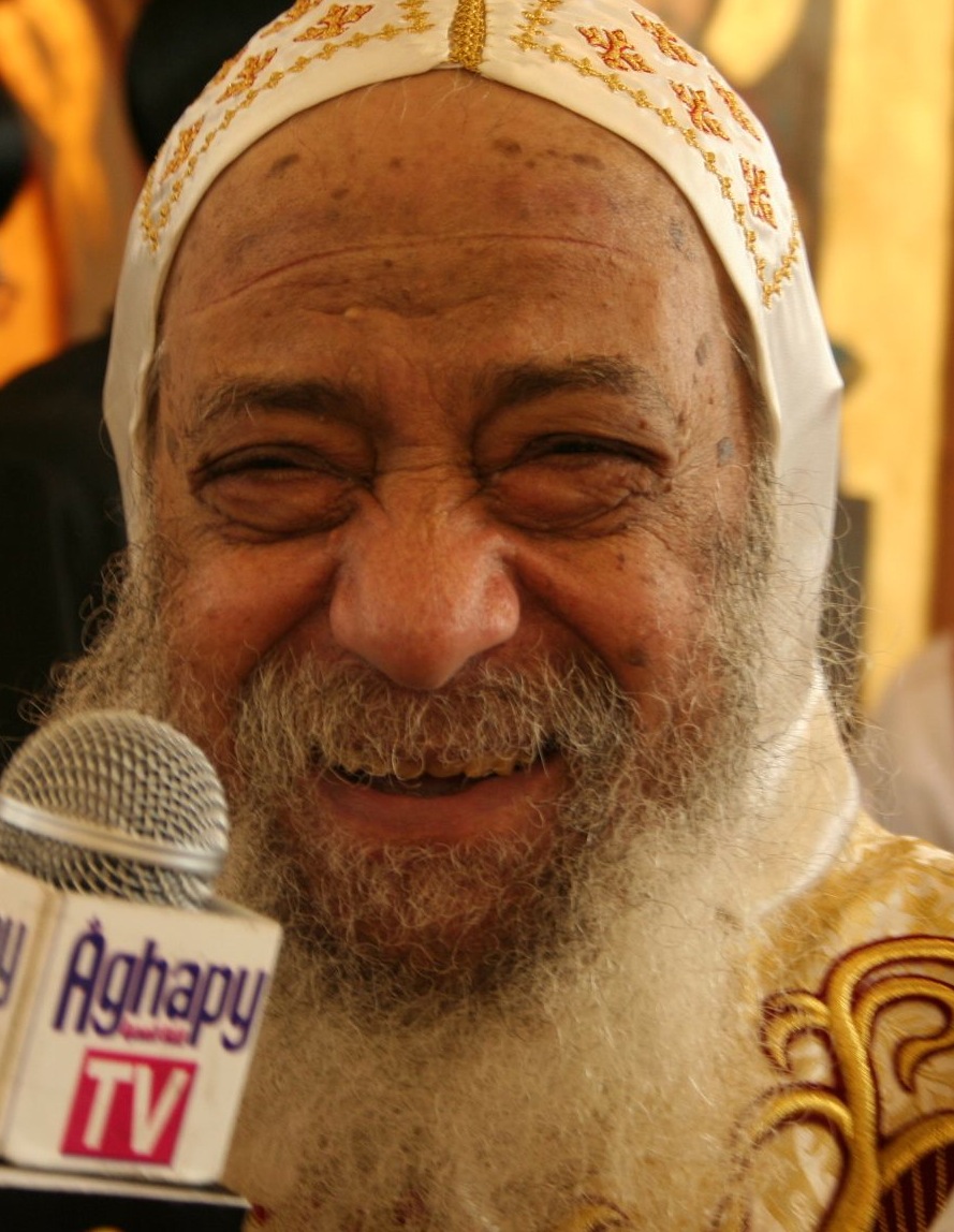 His Holiness Pope Shenouda III during the consecration of St. Mary & St. Abaskyroun's Church in Llandudno