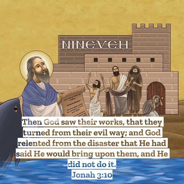 Where the fear of God is there is no need for longevity or fate on the contrary if there is no fear of God time is meaningless... If we threw a rusty container in the furnace of the fear of God it would be purified in no time at all.  St. John Chrysostom  #jonah #nineveh #repentance #dailyreadings #coptic #orthodox