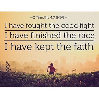 “I have fought the good fight, I have finished the race, I have kept the faith. Finally, there is laid up for me the crown of righteousness.” 2 Timothy 4:7,8 . “For it behooves us both to contend and to run; to contend, by enduring afflictions firmly, and to run, not vainly, but to some good end. It is truly a good fight, not only delighting, but benefiting the spectator: and the race does not end in nothing. It is not a mere display of strength and of rivalry. It draws all up to heaven.” St John Chrysostom #thegoodfight #finishedtherace…
