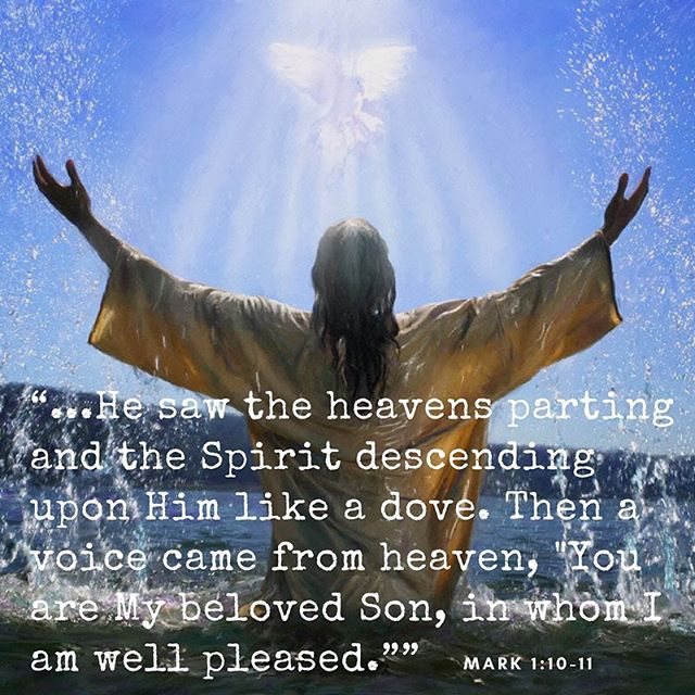 “And immediately, coming up from the water, He saw the heavens parting and the Spirit descending upon Him like a dove. Then a voice came from heaven, "You are My beloved Son, in whom I am well pleased.”” - Mark 1:10-11
.
“He descended, at first, over Christ, Who received the Holy Spirit, not for His own sake but for ours, the human kind, as we, by Him and in Him, we are granted grace over grace... And now, we took Christ as our role Model; so let us approach the grace of holy baptism... that God would open for us the gates of heaven, and would send to us the Holy Spirit, who receives us as His children. As God, the Father, addressed Christ, at the time of His holy baptism, as though, by Him and in Him, He received man who is inhabiting the earth, proclaiming in the sweet voice, the sonship of human kind, saying: “You are My beloved Son; In You I am well pleased” (Lk. 3:22).” - St. Cyril the Great 
#theHolySpirithasdescendedonus #weareHisbeloved #incarnation #HegaveuswhatisHis #dailyreadings #coptic #orthodox