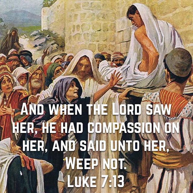 When the Lord saw her, He had compassion on her and said to her, “Do not weep.” Luke 7:13 . “God loves us more than a father, mother, friend, or any else could love, and even more than we are able to love ourselves.” St. John Chrysostom #GodsCompassion #raising #sonofwidowofNain #dailyreadings #coptic #orthodox
