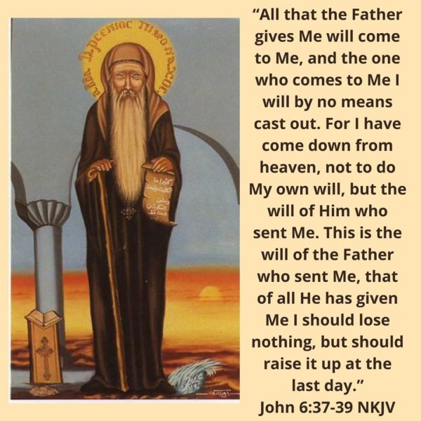 “If we seek God, he will show himself to us, and if we keep him, he will remain close to us.” – Abba Arsenius