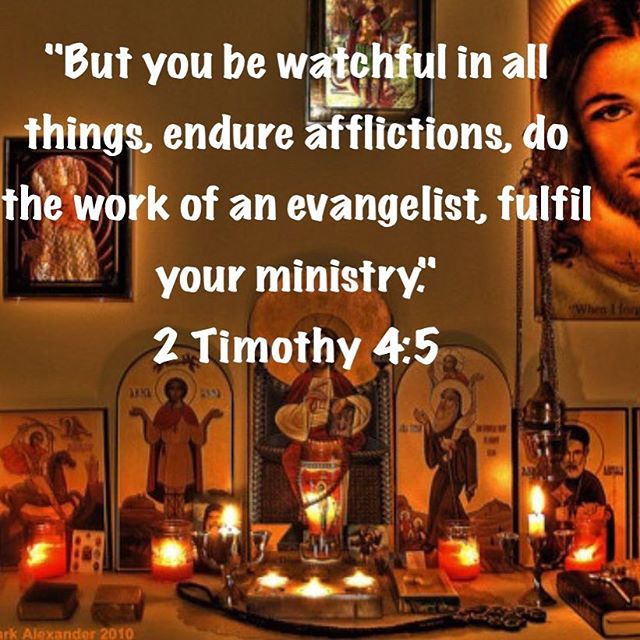 “But you be watchful in all things, endure afflictions, do the work of an evangelist, fulfil your ministry.” 2 Timothy 4:5 . “The men of God, then, ought to prepare themselves for conflict and combat. As a brave young man bears the blows that fall on him, and the wrestling match, and hits back, so Christians ought to put up with afflictions without and wars within, in order that, though belabored, they may conquer by endurance.” St Macarius the Great #bewatchful #endureafflictions #fulfilyourministry #kiahk #fastoftheNativity #Advent #dailyreadings #coptic #orthodox