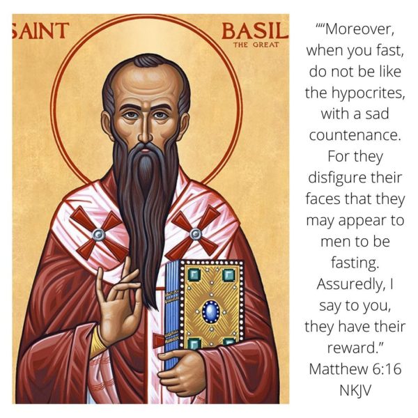 “We were exiled from the earthly paradise because we didn’t fast so we have to fast to return to the heavenly paradise. Fasting reconciles us with God. Fasting controlled the power of the fire and blocked the lions’ mouths.” – St. Basil the Great #stbasilthegreat #gospel #fasting #god #jesus #sunday #love #joy #holylent #sunday #sundayreading #coptic #orthodox #bible #verses #matthew #nkjv