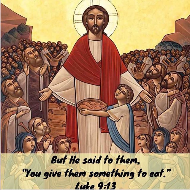 “When man begins to listen, he feels hungry, the disciples see his hunger, and though they don’t fulfill his needs, but it is Christ who satisfies him."
St Ambrose 
#feedingthefivethousand #Christfills #dailyreadings #coptic #orthodox