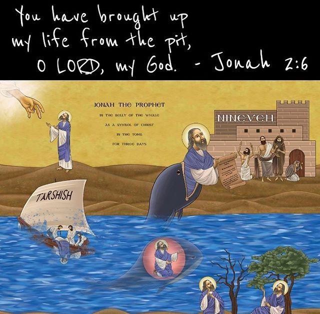 "I found myself imprisoned inside the whale and all my hope was in the Lord." - St. Jerome
#jonah #outofthepit #saved #saviour #dailyreadings #coptic #orthodox