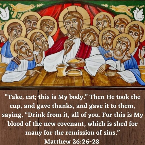 • Covenant Thursday • “At the Divine Table we should not simply see the bread and the cup which have been offered, but raising our minds on high we should, with faith, understand that on the Sacred Table lies the Lamb of God who takes away the sins of the world, Who is offered as a Sacrifice by the priests; and truly receiving His precious Body and Blood, we should believe that this is a sign of our resurrection”. – Fathers of the Nicaean Council • • • #coptic #orthodox #dailyreadings #sayingsofthefathers #faith #orthodoxy #copticorthodox #christianity #liturgy #gospel #praise #grace…