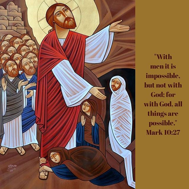 A most excellent thing is faith, when it is produced from an ardent mind; and it has such great power that not only is the believer healed, but in fact others also have been healed besides them that believed; as the paralytic let down [through the tiles] at Capernaum, by the faith of those who carried him; and as Lazarus, by that of his sister, to whom the Lord said: If thou believest, thou shall see the glory of God; all but saying: "Since Lazarus, being dead, is not able to believe, do thou fill up that which is lacking of the faith of him that is dead." .
- St Cyril of Alexandria
.
.
.
#AllThingsArePossible #TrustGod #GodIsGood #GodIsGoodAllTheTime #AllTheTimeGodIsGood #DelightInGod #Coptic #Orthodox #DailyReadings #ChurchFathers