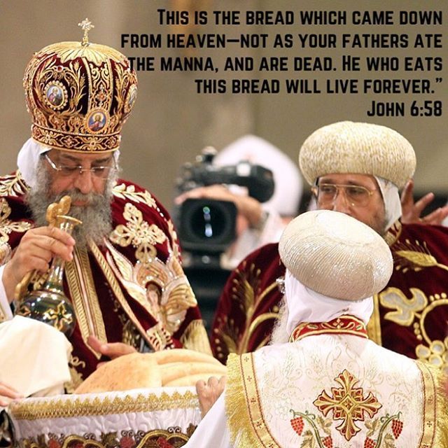 After partaking of the Eucharist our bodies are no longer corruptible having the hope of eternal resurrection.  St. Irenaeus #dailyreadings #coptic #orthodox #eucharist #holycommunion #eternallife