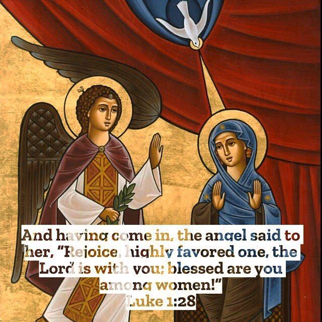The Annunciation is all about Joy. Jesus Himself said Peace I leave with you My peace I give to you; not as the world gives do I give to you. Gods peace is stronger than the joy of the world and that is what I should feel. The joy of the world has a materialistic nature thus it is subject to vanish. St. John wrote that your joy might be full. The joy of the world is not full. It is the joy of Christ that is full. In fact joy and peace are fruits of the Holy Spirit.  Fr. Bishoy Kamel  #annunciation #joy #rejoice #advent #nativity #dailyreadings #coptic #orthodox