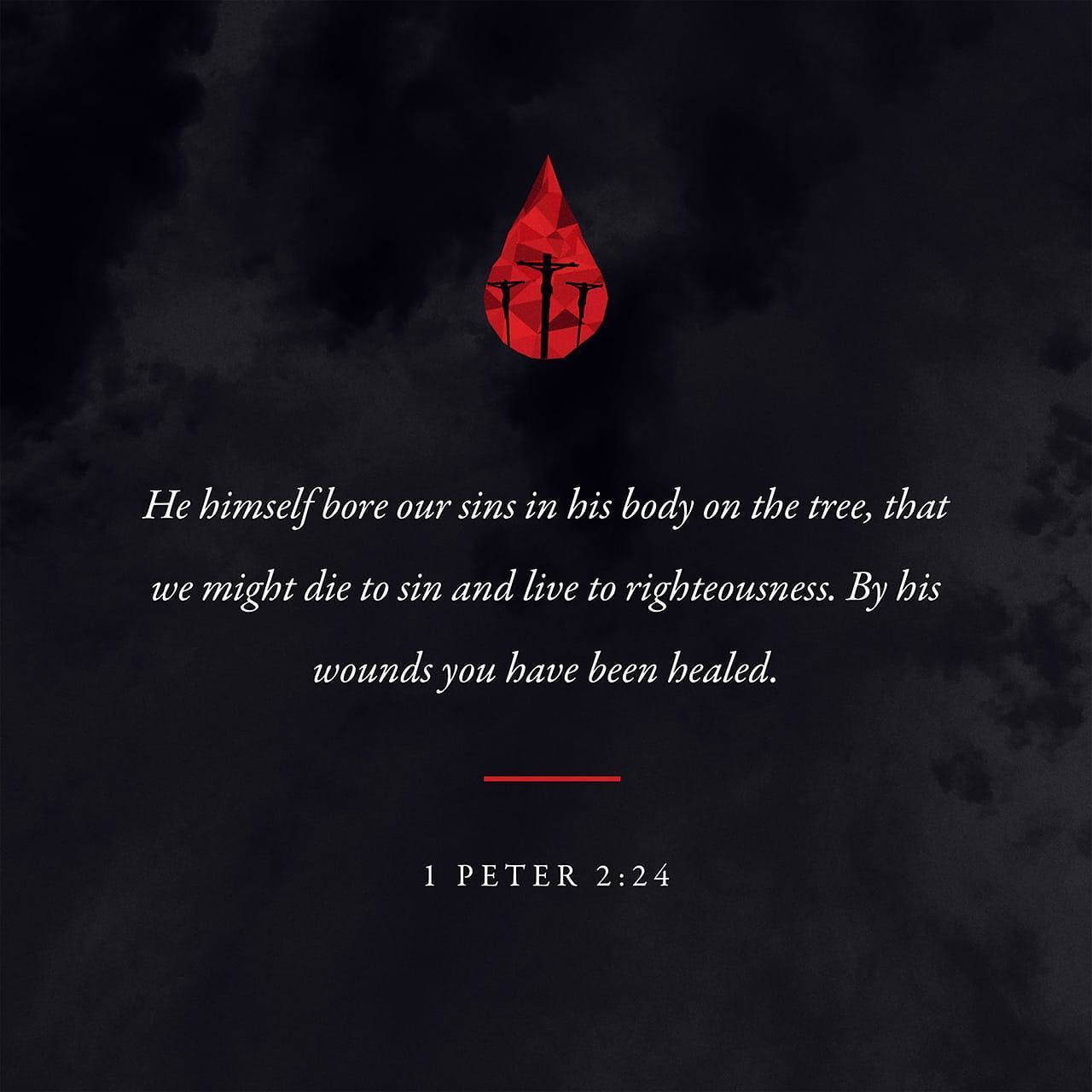 St. Peter reveals the concept of the sufferings of the cross. They are not mere courage nor ability to endure but rather love and sacrifice. For He wanted through His stripes that is His wounds to heal our wounds. He bent His back willingly to carry our sins in His body in a mysterious way.